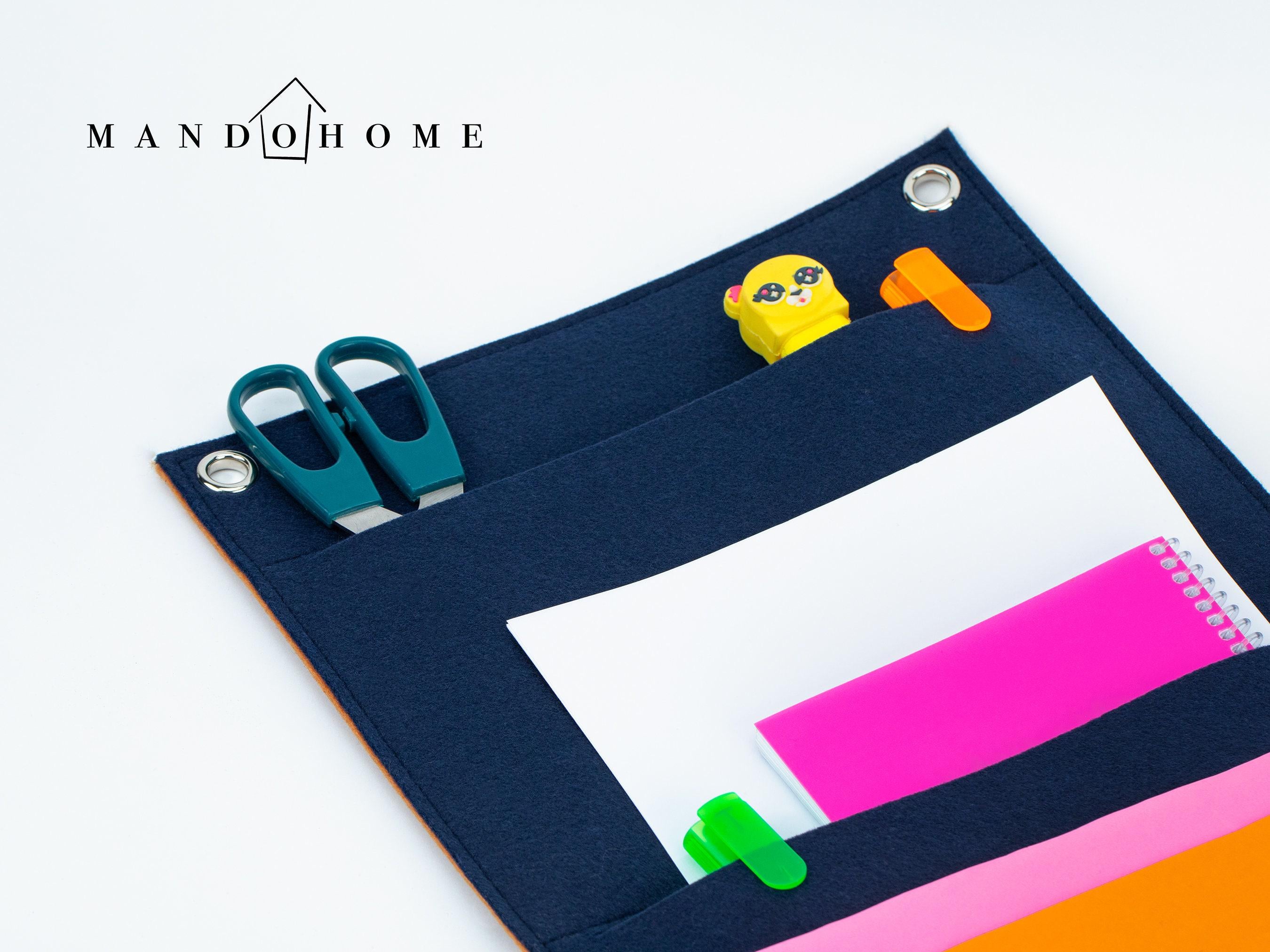 Felt Wall Organizer with Pockets, Hanging Wall Storage, Custom Color Pocket Organizer