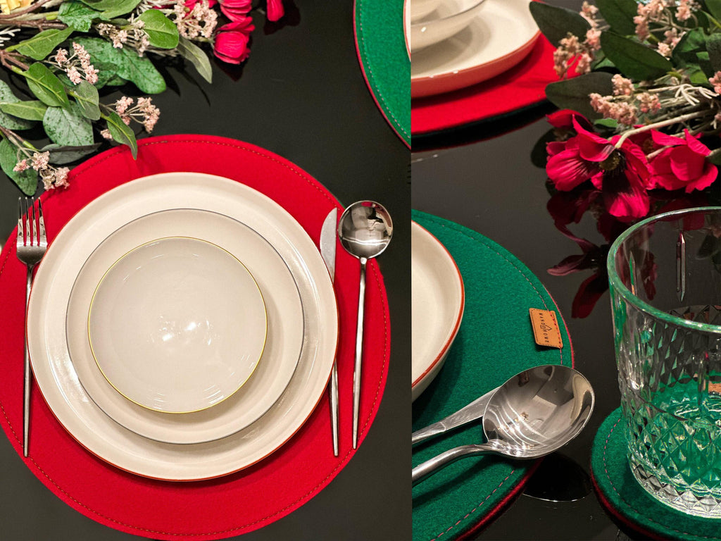 Felt Placemat & Coaster Set – Customizable Supla, Festive Dining