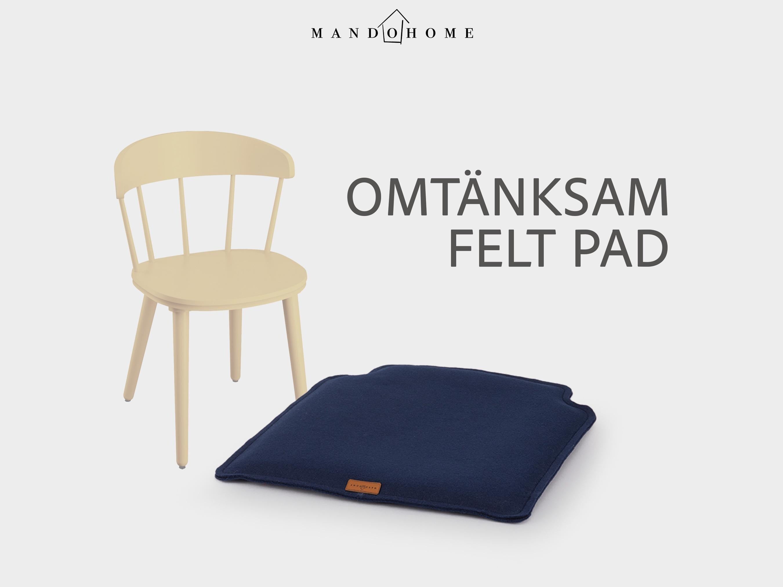 Foam-Filled Felt Chair Cushion – Custom Size, 36 Colors