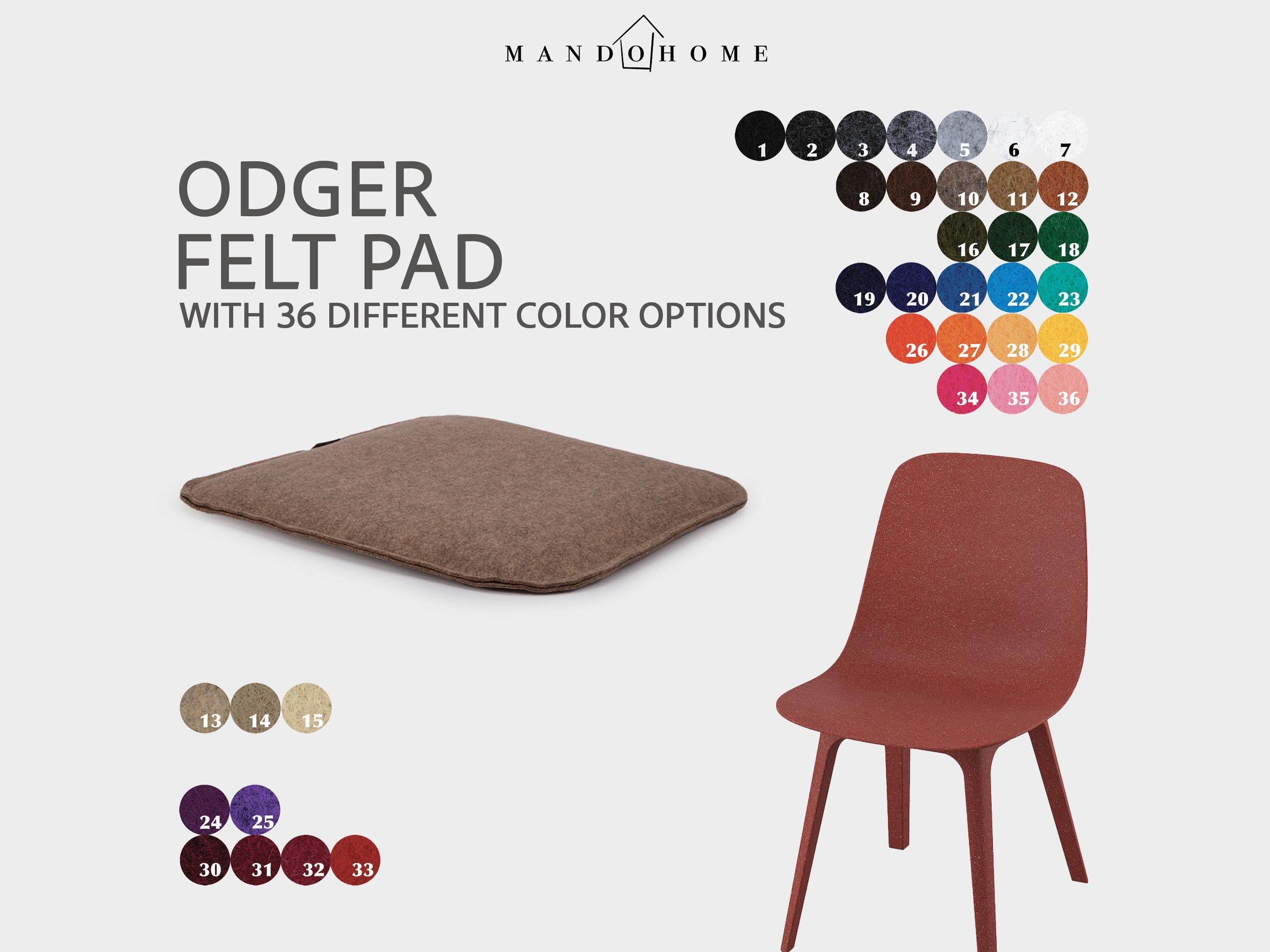 Custom Felt Seat Cushion for Odger Chair - Soft, Wipeable, 36 Colors, Comfortable Daily Use