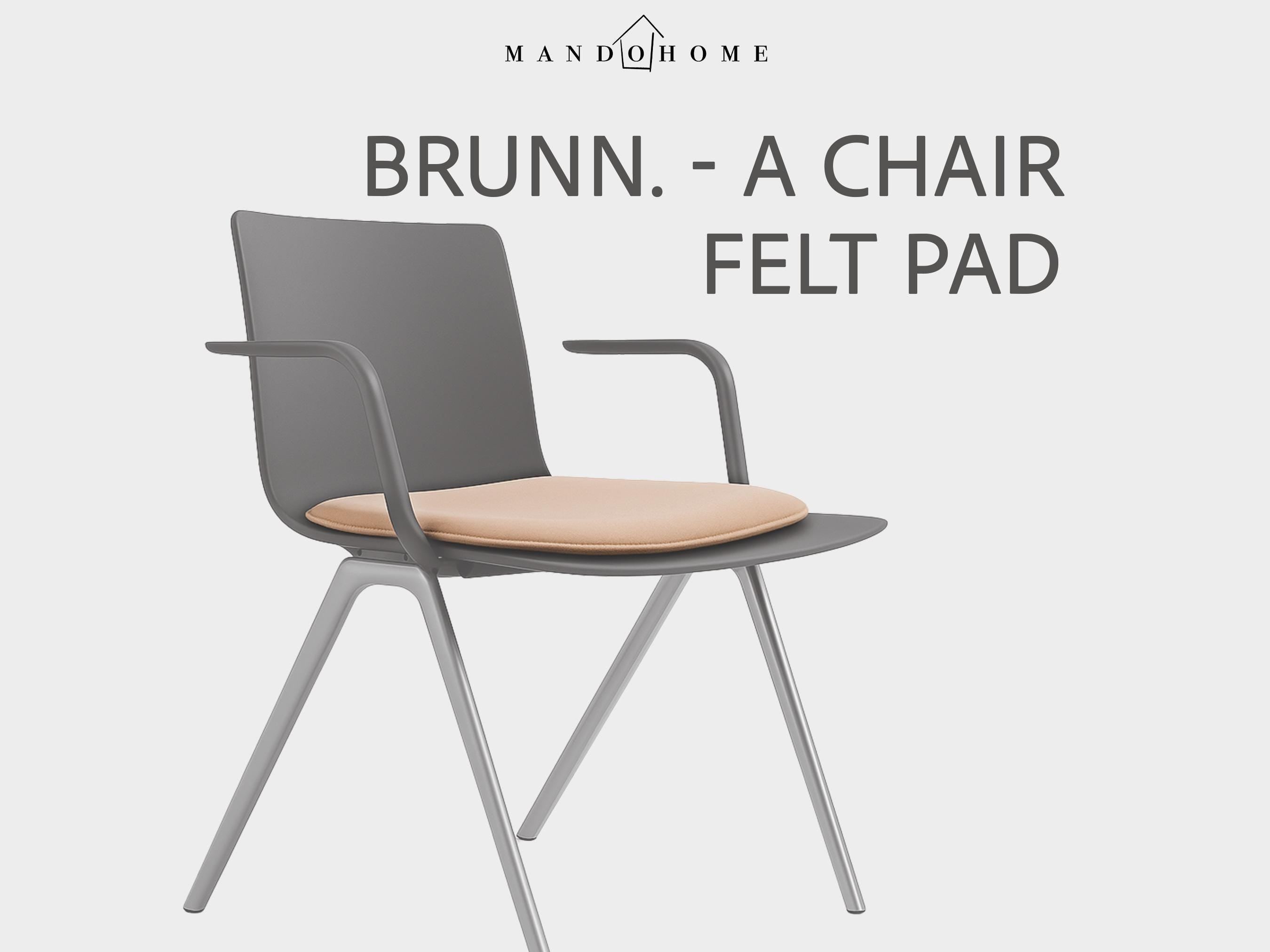 Foam-Filled Felt Cushion for Brunn. A-Model Chair: 36 Colors, Comfortable Seat Protector