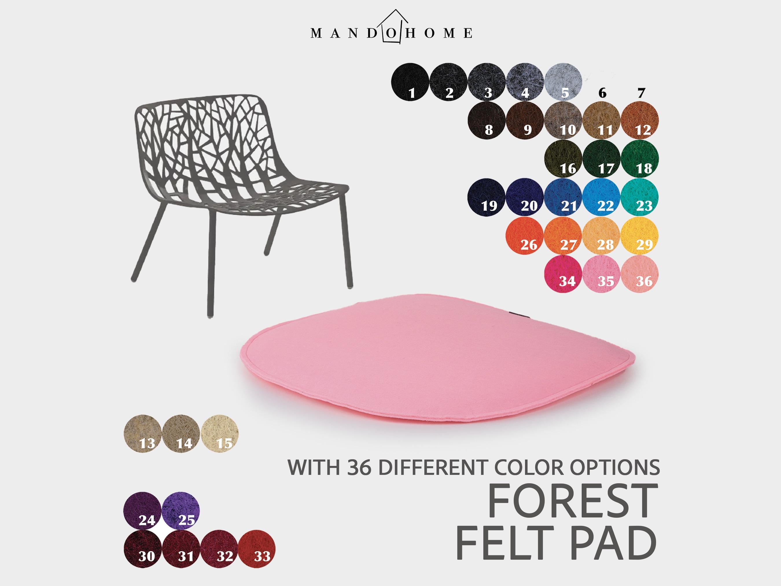 Customizable Felt Seat Cushion for Forest Chair - 36 Colors, Comfort & Protection
