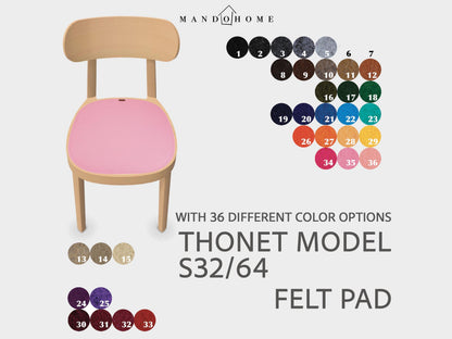 Thonet S32 S64 Chair Cushion – Felt Seat Pad for Chair