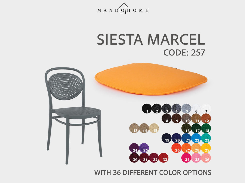 Customizable Felt Seat Cushion for Siesta Marcel Chair - 36 Colors, Comfort & Protection - Code 257