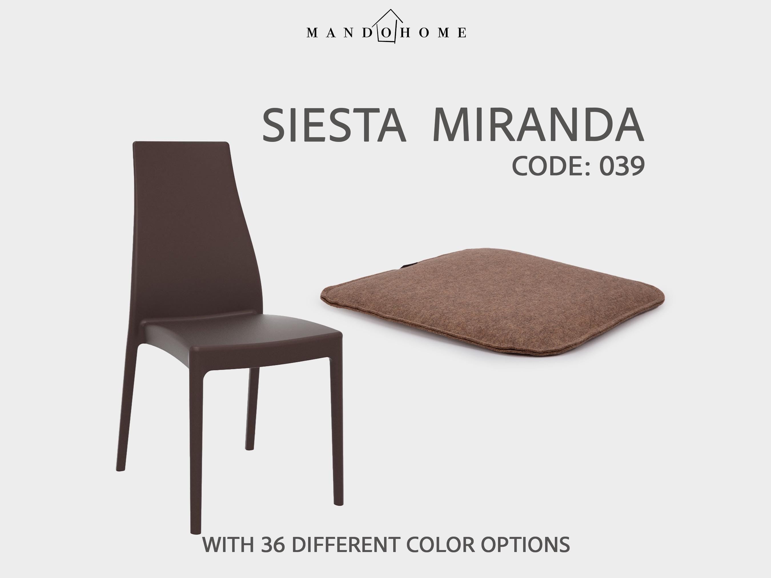 Customizable Felt Seat Cushion for Siesta Miranda Chair - 36 Colors, Comfort & Protection - Code 039