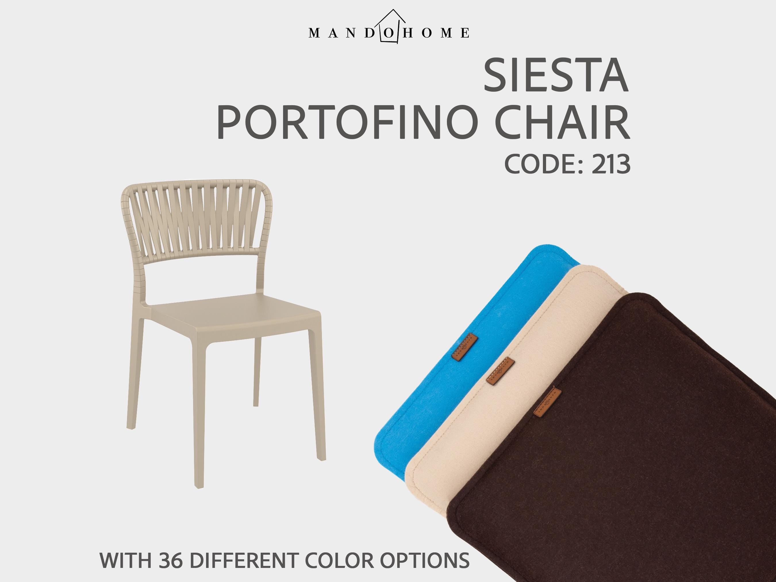 Customizable Felt Seat Cushion for Siesta Portofino Chair - 36 Colors, Comfort & Protection - Code 213