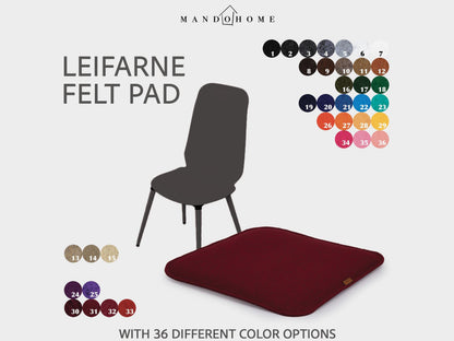 Custom Felt Seat Cushion for Leifarne Chair - Soft, Wipeable, 36 Colors, Comfortable Daily Use