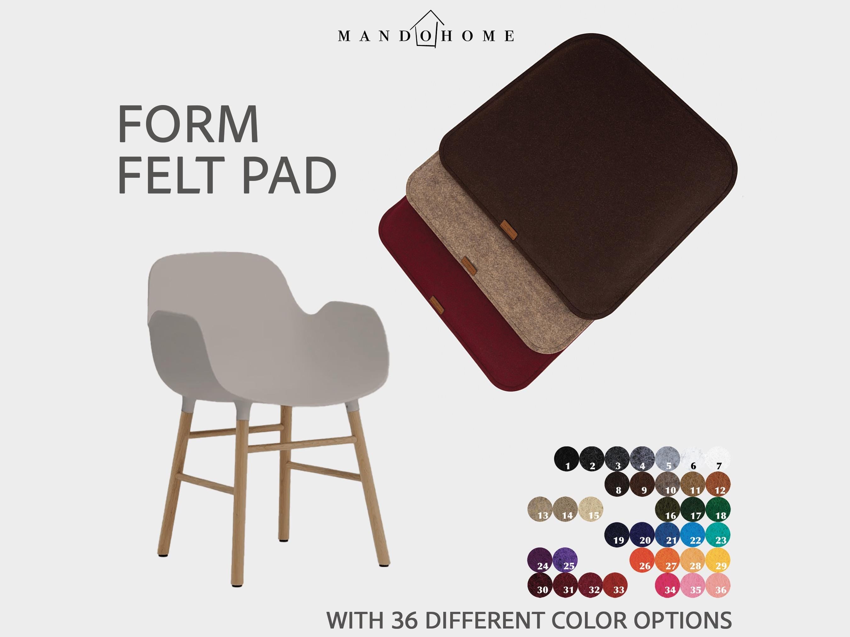 Custom Felt Seat Cushion for Form Chair – 36 Colors, Optional Non-Slip
