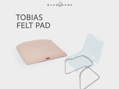 Tobias Chair Cushion: Foam-Filled Felt Seat Pad, Non-Slip Option