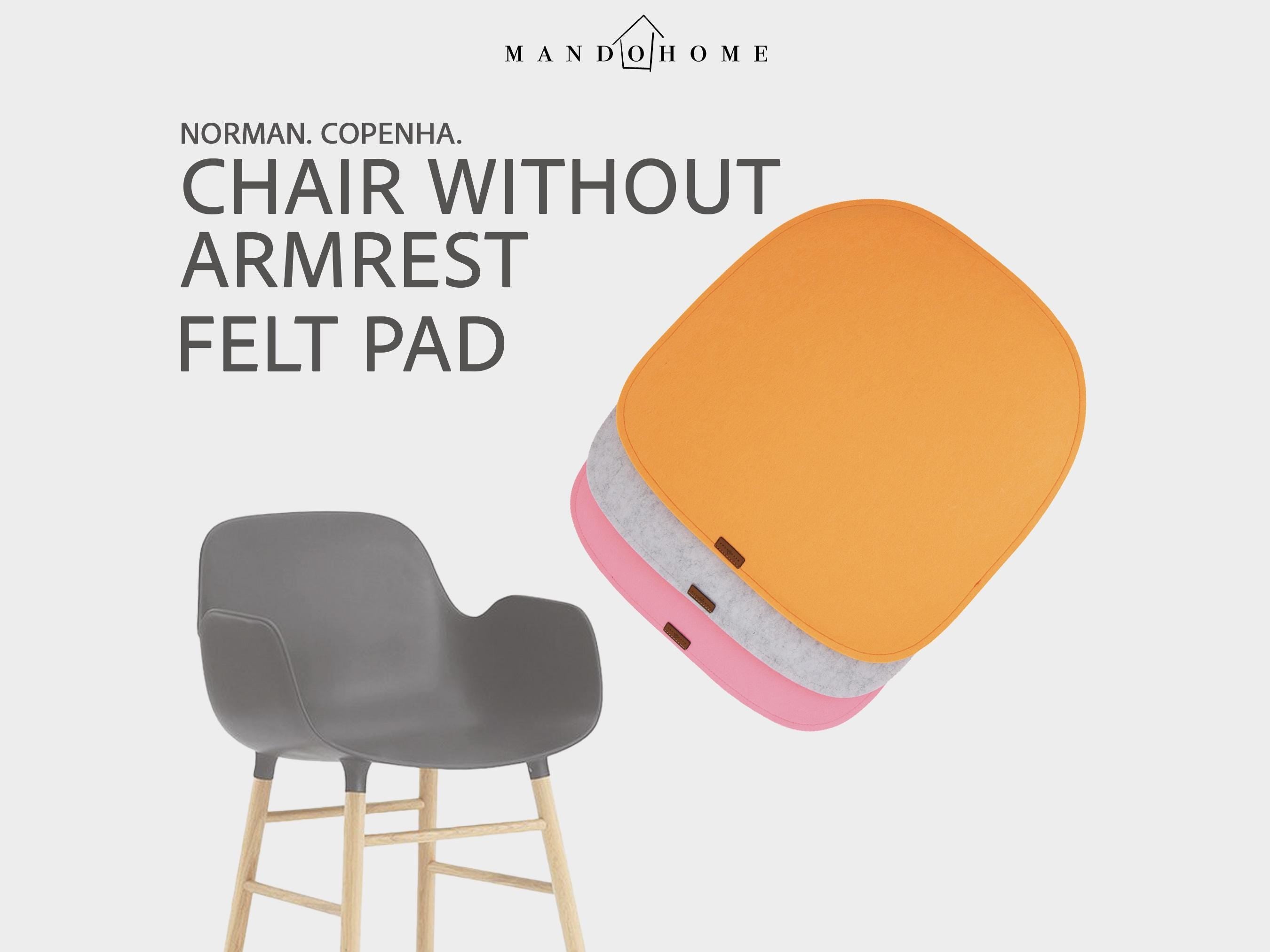 Custom Felt Seat Cushion – Norma. Copenha. Chair Without Armrest Chair, 36 Colors