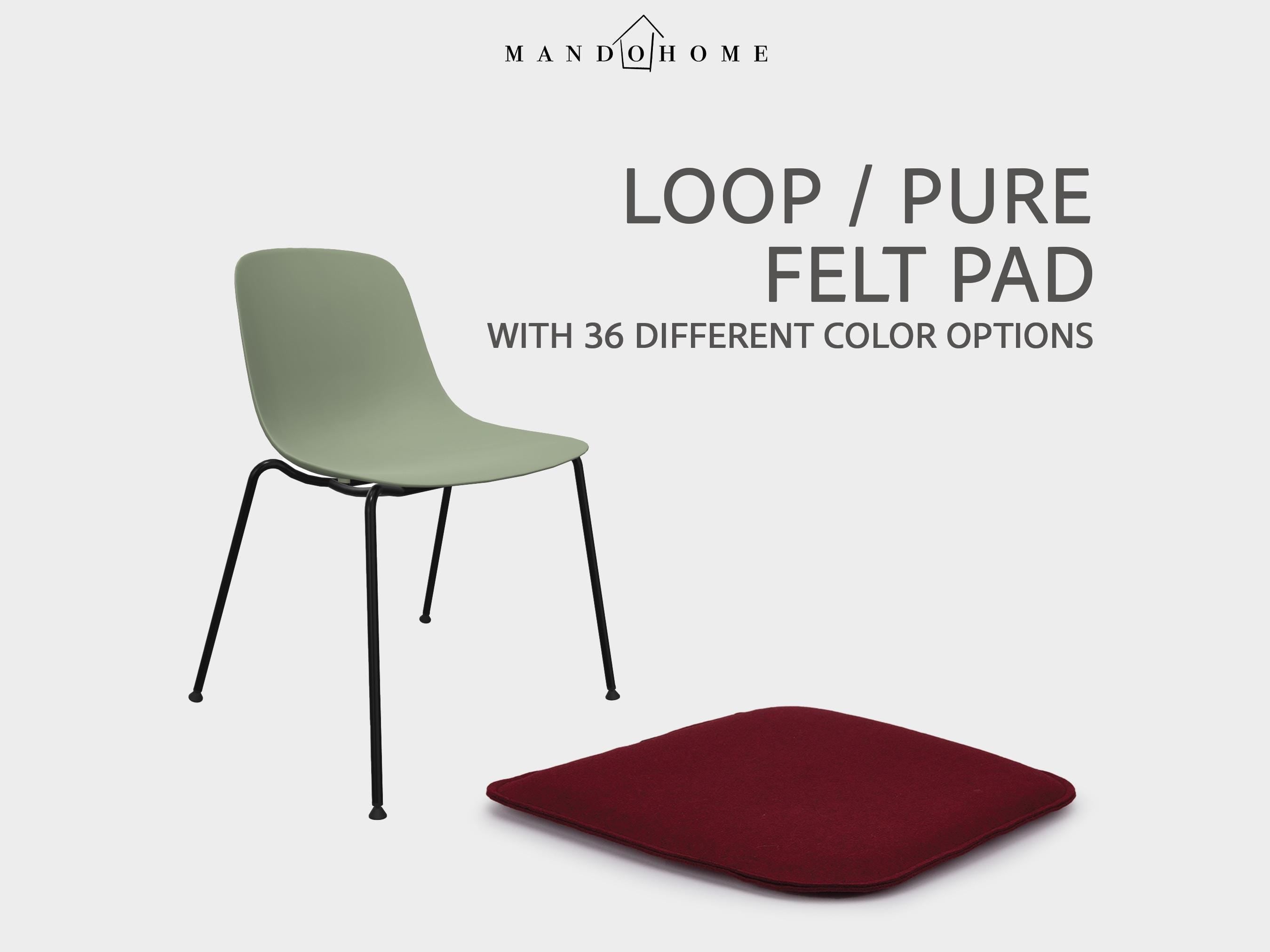 Felt Seat Cushion for Loop / Pure Chair - 36 Colors, Optional Non-Slip