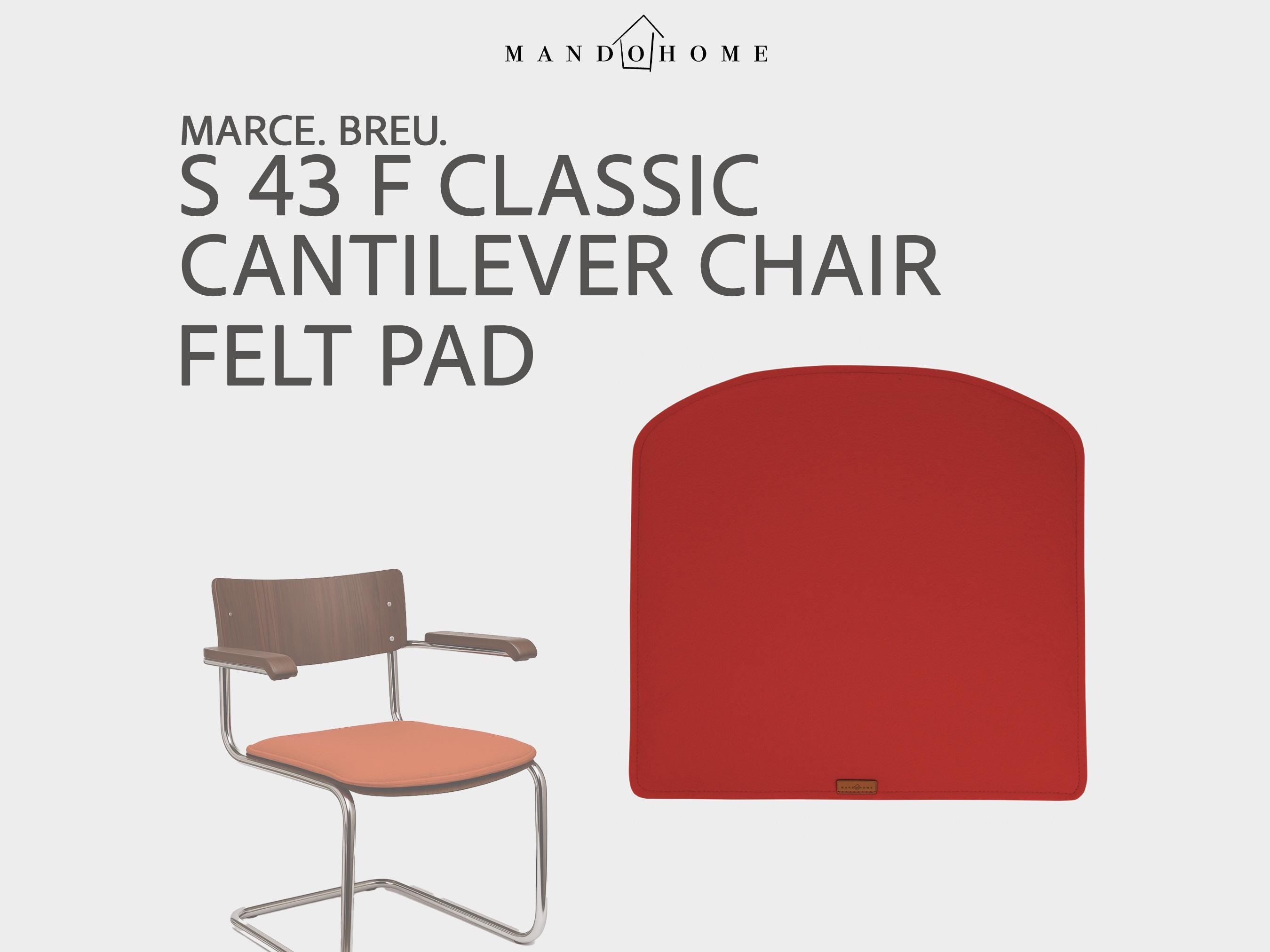 Foam-Filled Felt Cushion for S 43 F Cantilever Chair: 36 Colors, Comfortable Seat Protector