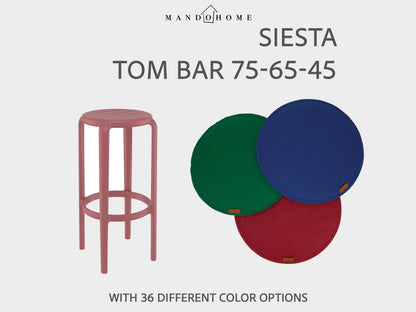 Siesta Tom Bar Chair Cushion, 2mm Felt Seat Pad, 36 Colors, Non Slip Option