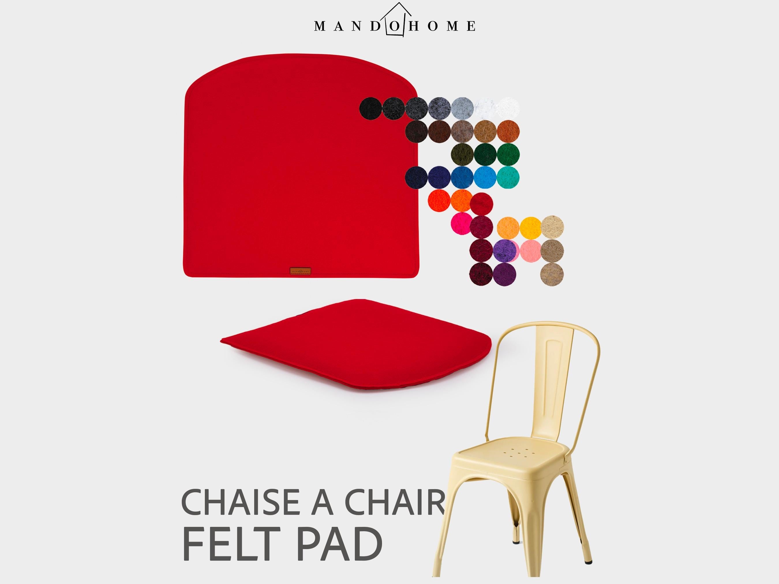Felt Chaise A Chair Cushion | Kitchen & Balcony, 36 Colors, Optional Non-Slip