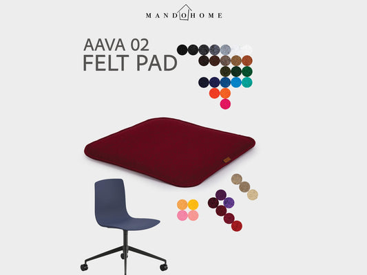 Foam-Filled Felt Aava 02 Chair Cushion – 36 Color Options, Custom Sizes, Wipeable and Durable Chair Cushions for Everyday Seating Comfort