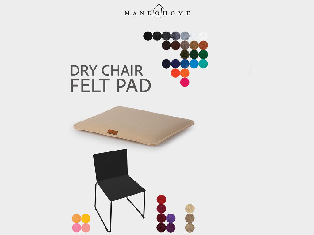 Felt Dry Chair Cushion | Custom Size Sponge Pad, Indoor Outdoor