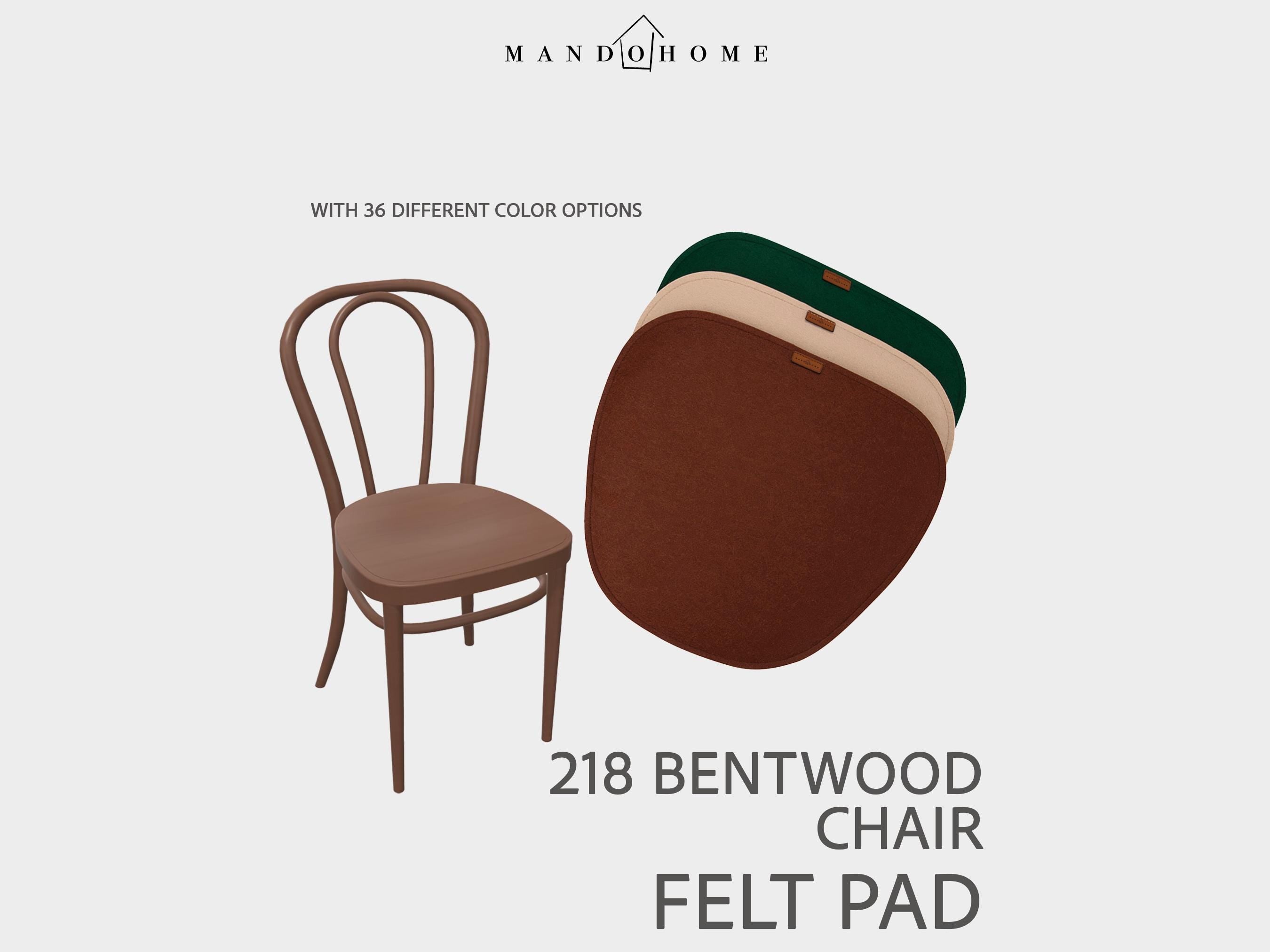 Custom Felt Seat Cushion for Tho. 218 Bentwood Chair - Wipeable Comfort, 36 Colors