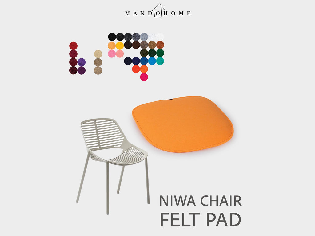 Fas. Niwa Chair Felt Pad Cushion: Comfortable Foam-Filled Seat Protector with 36 Color Options