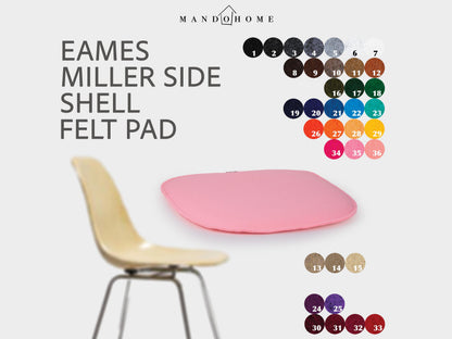 Eames Miller Side Shell Chair Felt Pad Cushion: Comfortable Foam-Filled Seat Protector with 36 Color Options