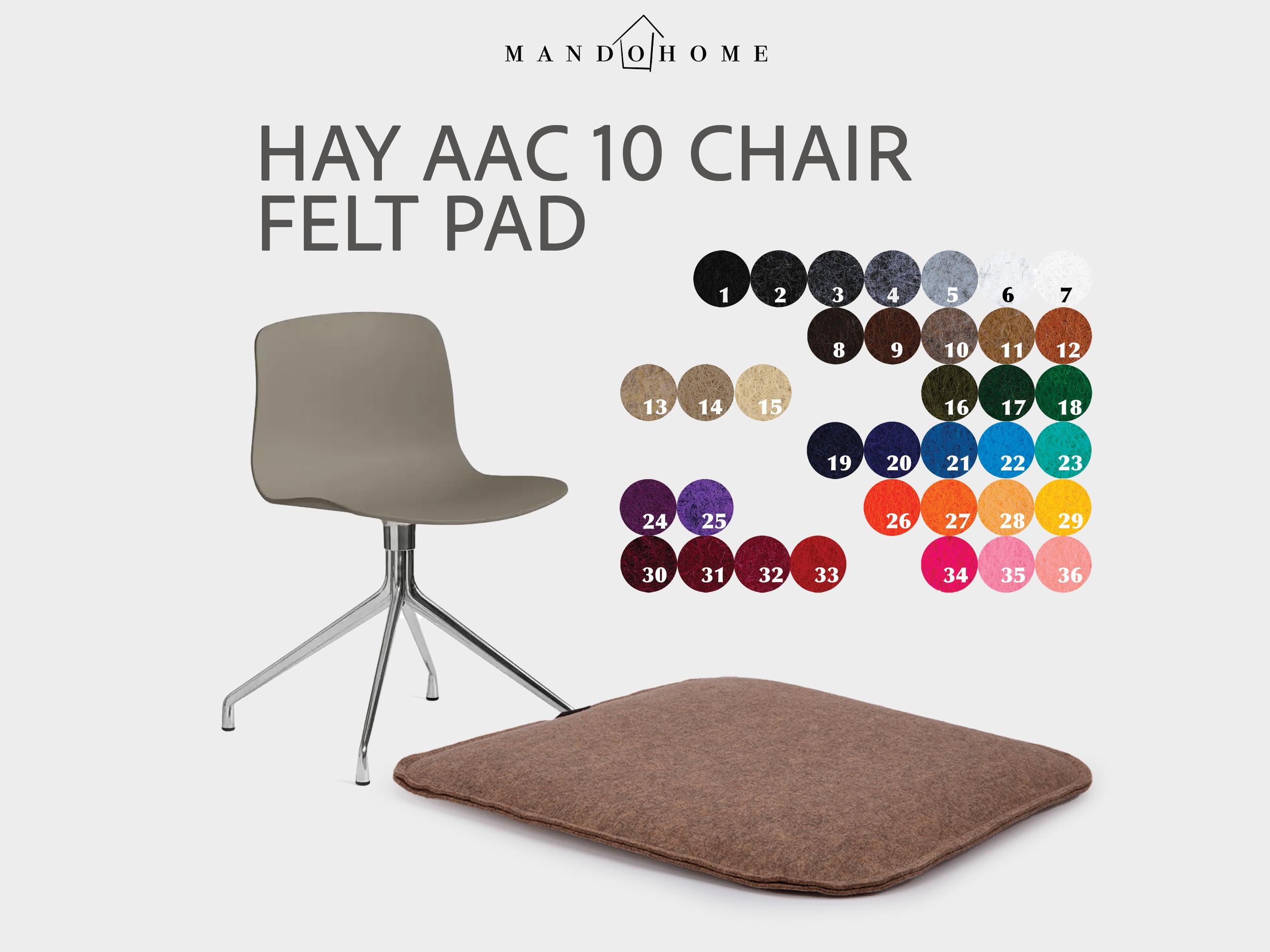 Felt ACC - 10 Chair Cushion - Foam Filled Seat Pad, 36 Colors