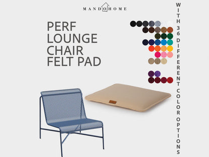 Perf Lounge Chair Cushion, 2mm Felt Seat Pad, 36 Colors, Non Slip Option