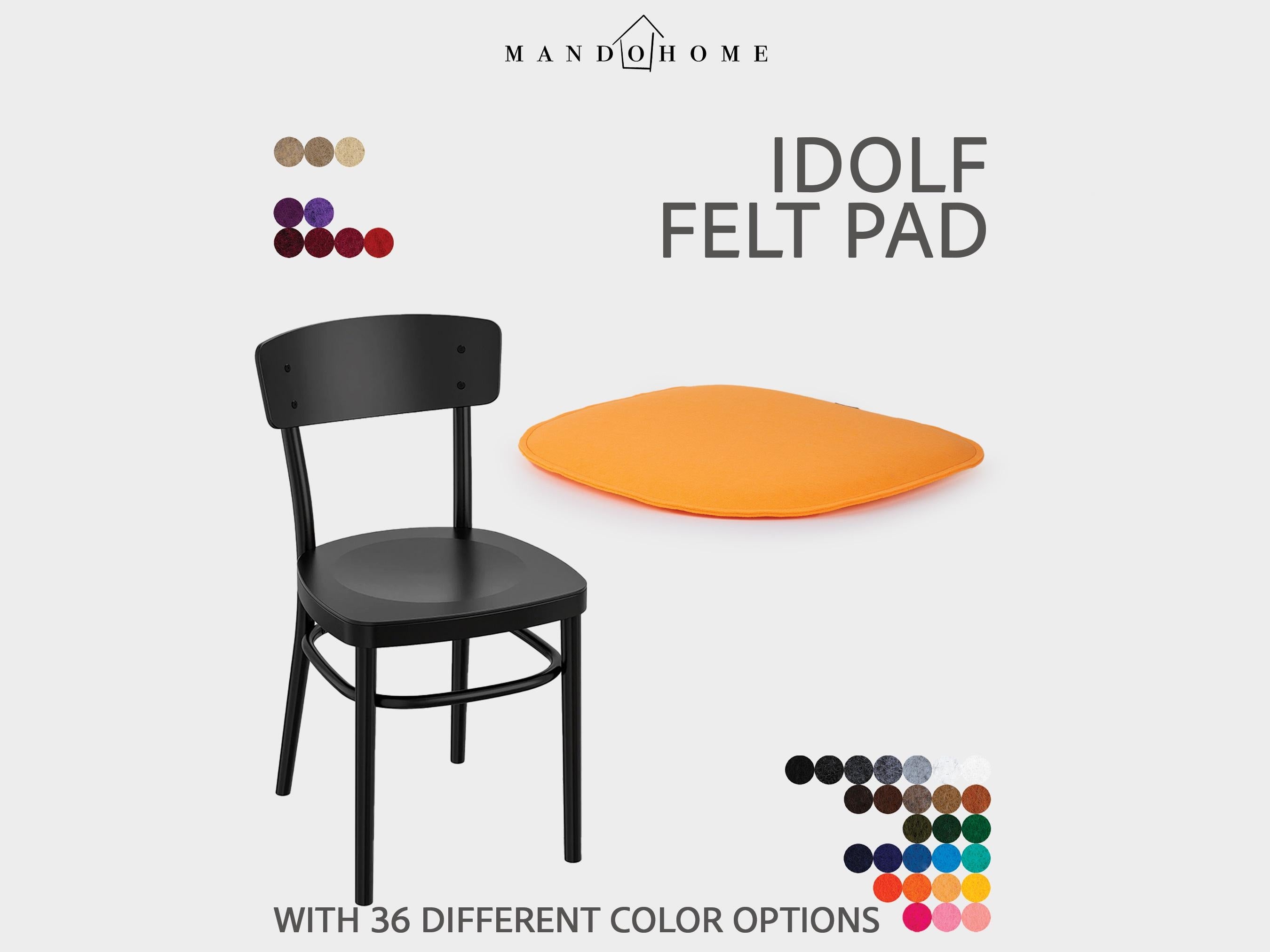 Customizable Felt Seat Cushion for Idolf Chair - 36 Colors, Comfort & Protection