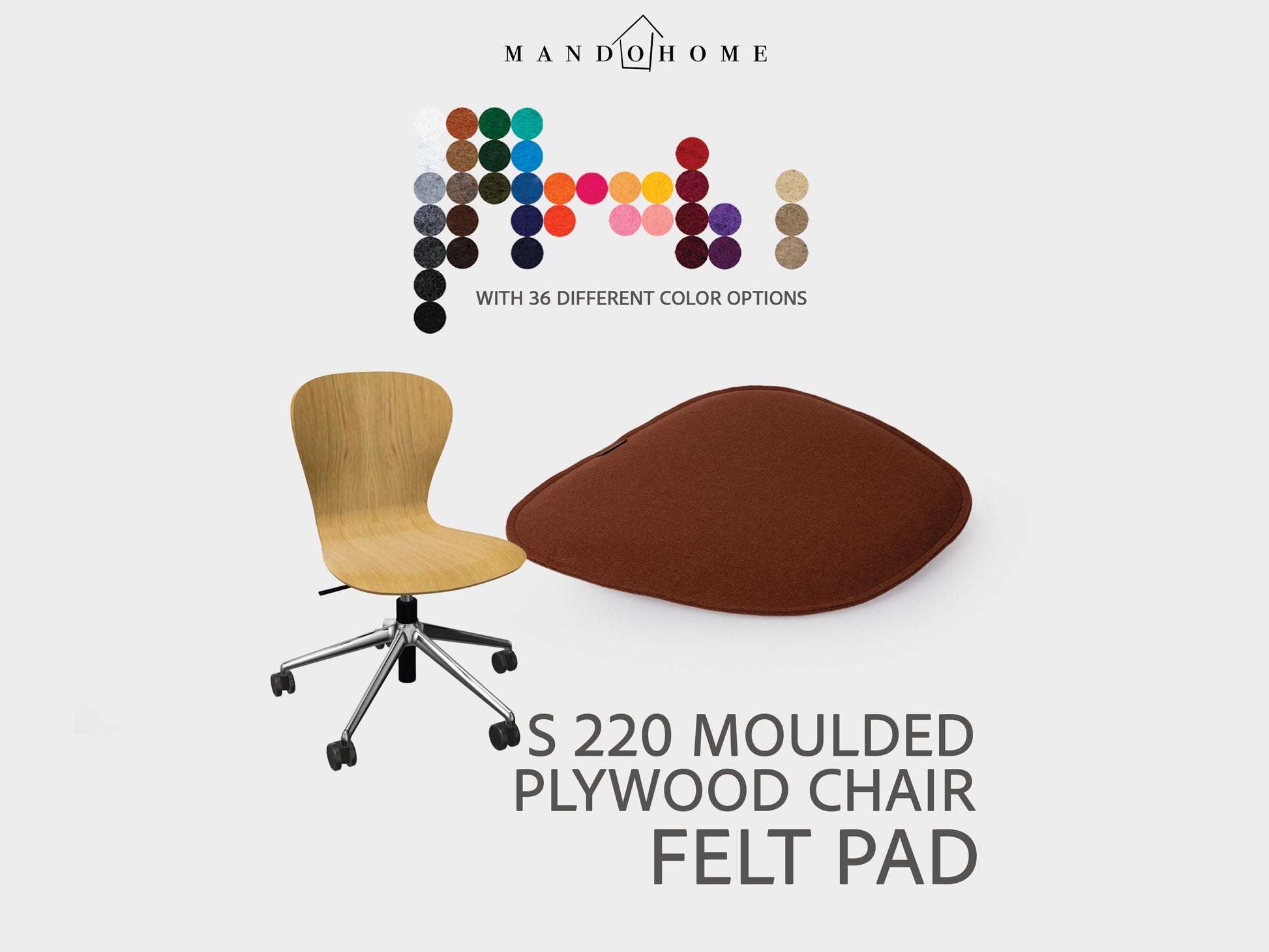 Tho. S-220 Chair Cushion – Felt Seat Pad with Non Slip Option
