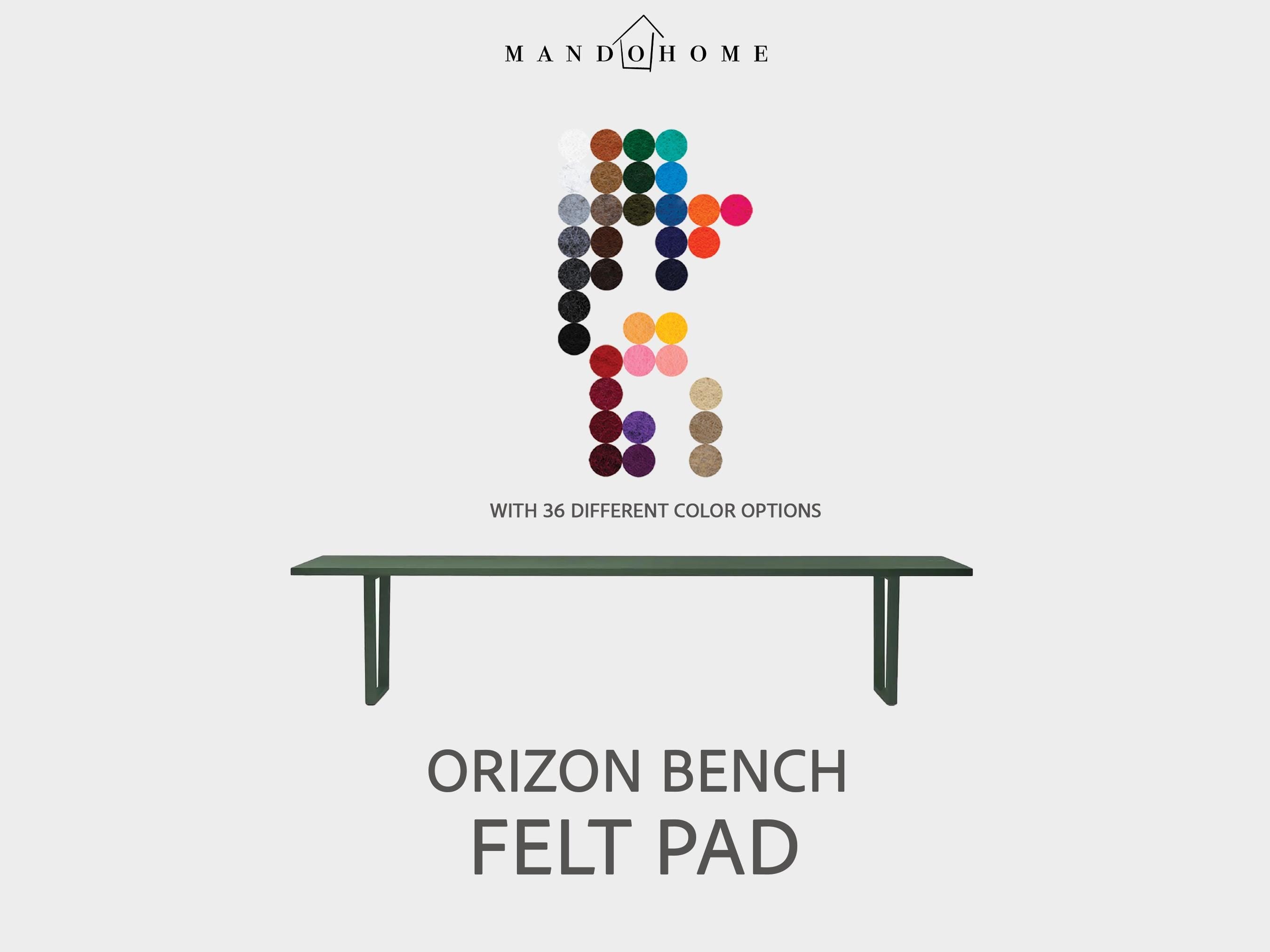Custom Orizon Bench Felt Cushion - 36 Colors, Non-Slip Option for Entryway, Hallway, Kids Room