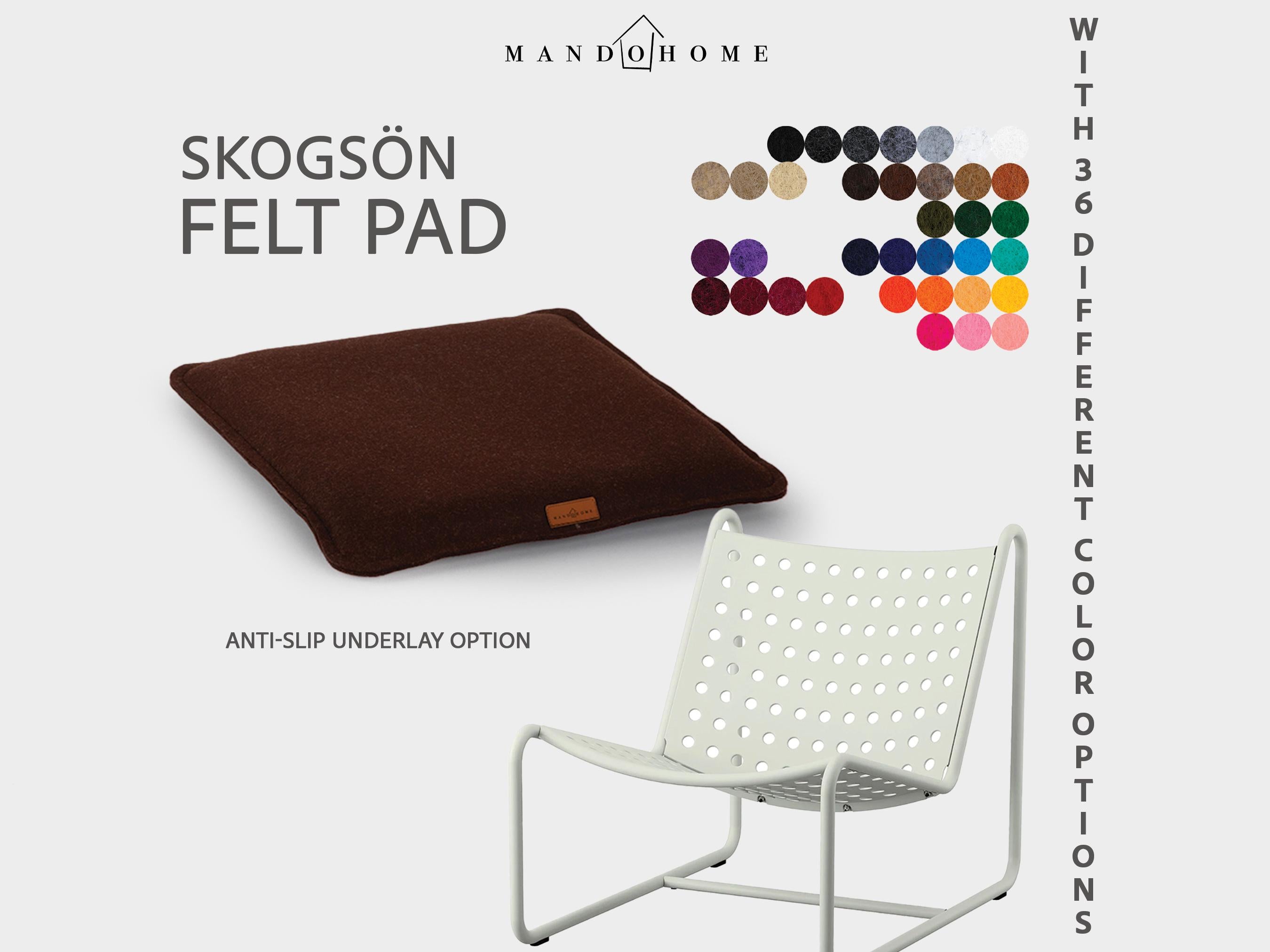 Customizable Felt Seat Pad for Skogsön Chair - 36 Colors, Comfort & Protection