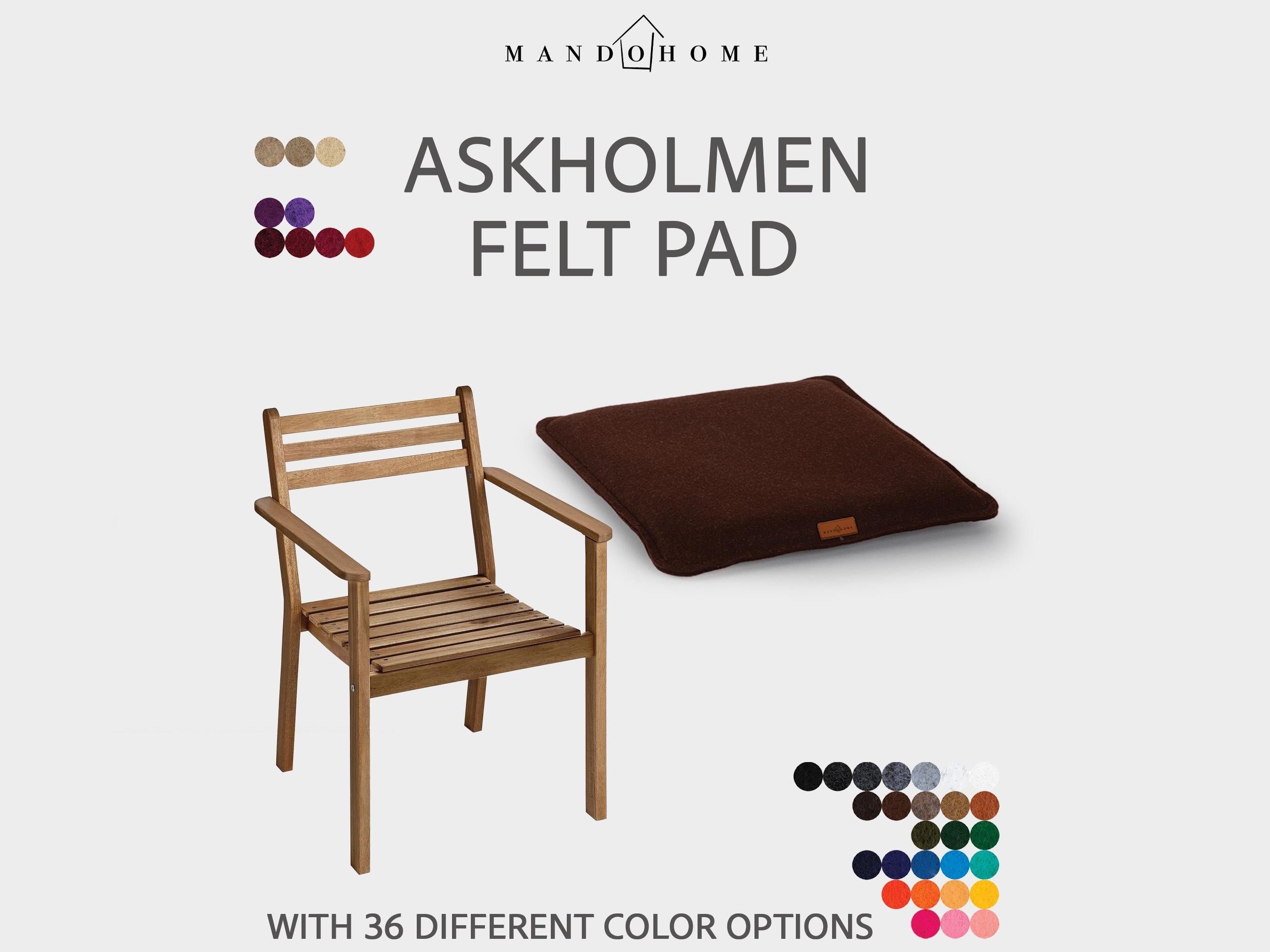 Customizable Felt Seat Cushion for Askholmen Chair - 36 Colors, Comfort & Protection