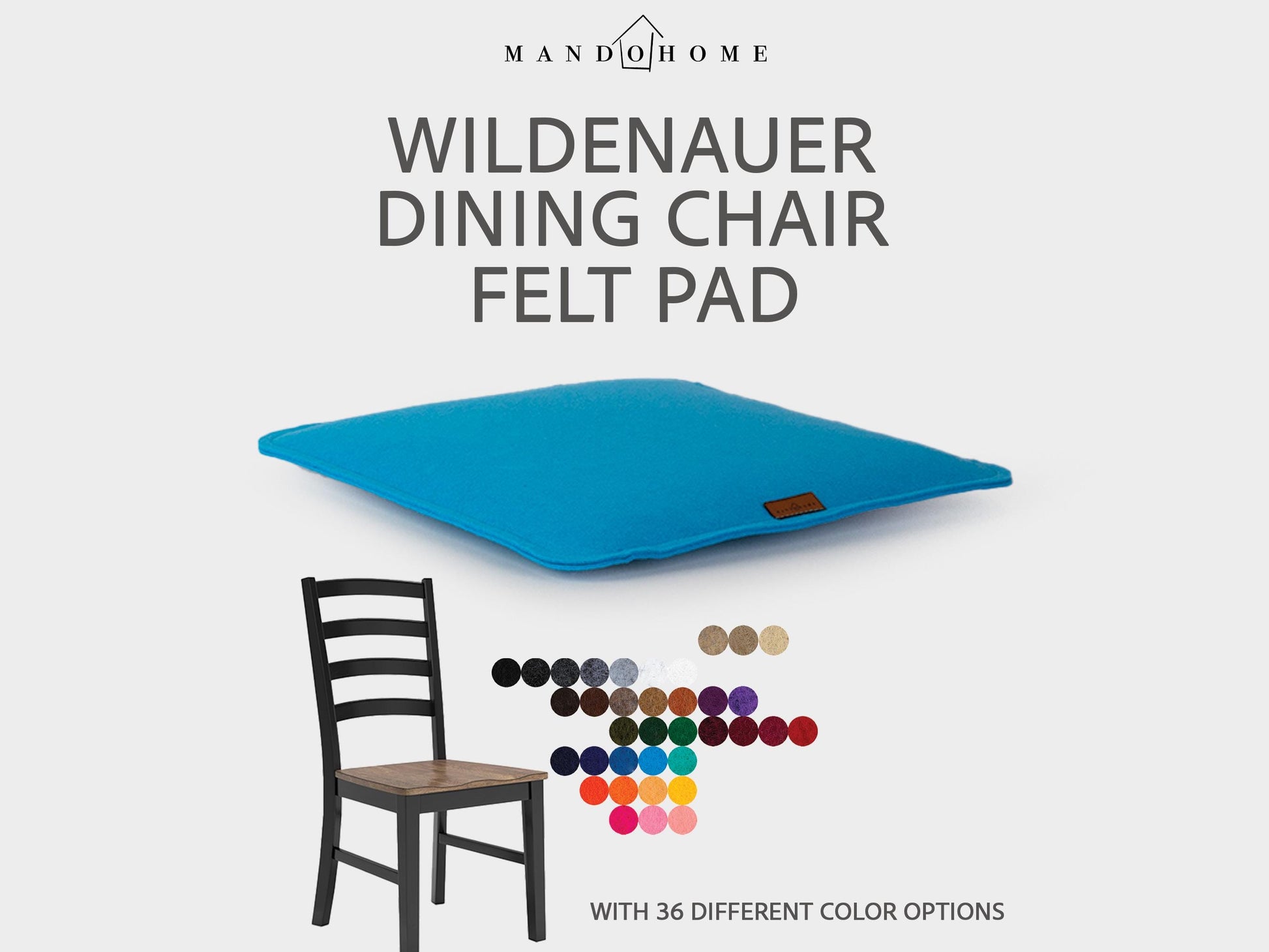 Wildenauer Cushion Seat Pad – Felt Chair Cushion with Non Slip Option