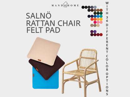 Salnö Rattan Chair Felt Cushion | 2mm Double Felt Layers, 36 Colors, Non-Slip Option