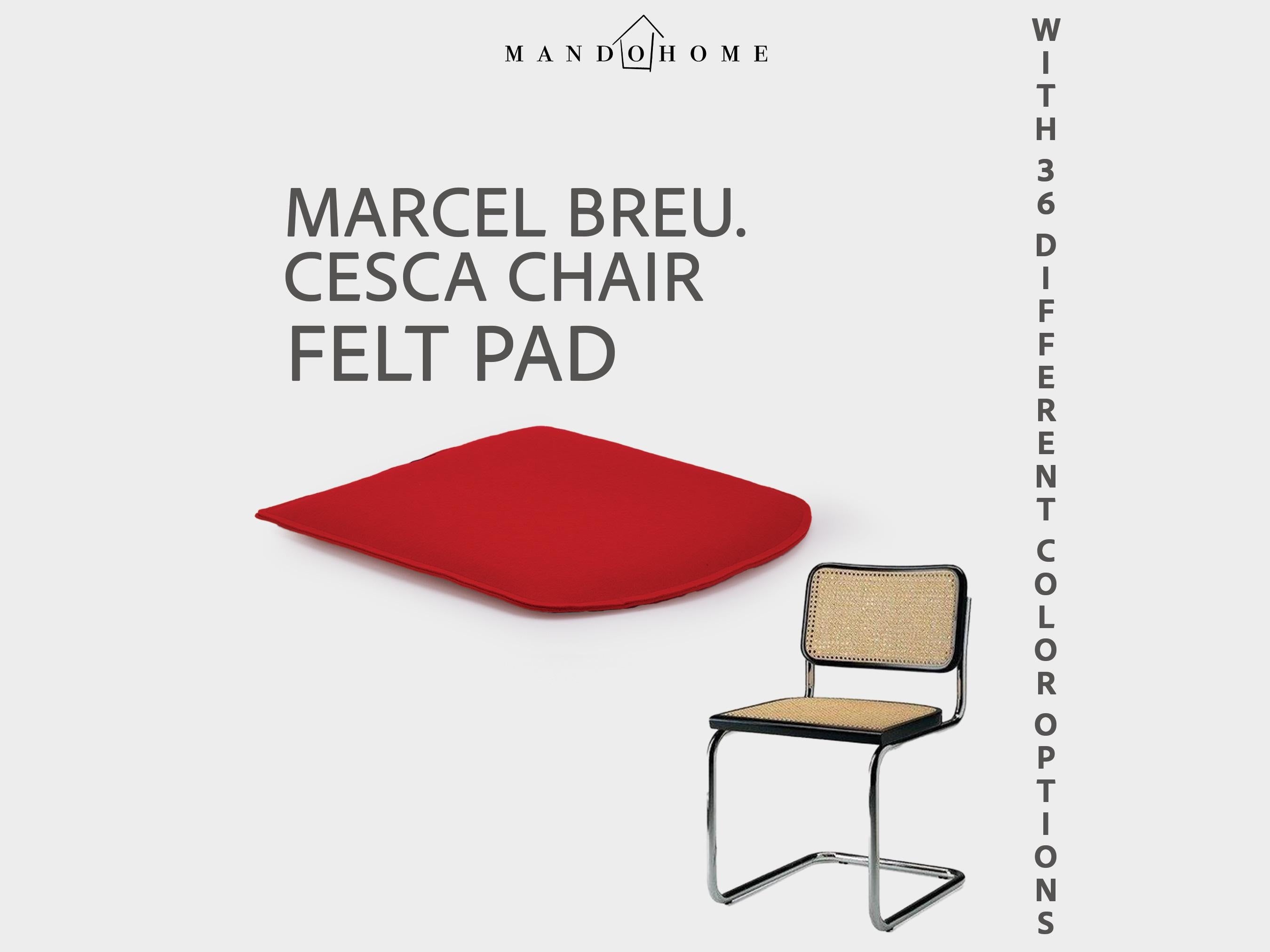 Cesca Chair Felt Cushion | 2mm Double Felt Layers, 36 Colors, Non-Slip Option
