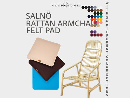 Salnö Armchair Felt Cushion | Double Layer, Non-Slip, 36 Colors
