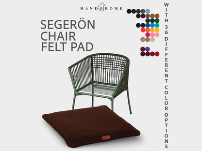 Segerön Chair Felt Cushion | 2mm Double Felt Layers, 36 Colors, Non-Slip Option