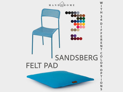 Sandsberg Chair Felt Cushion | 2mm Double Felt Layers, 36 Colors, Non-Slip Option