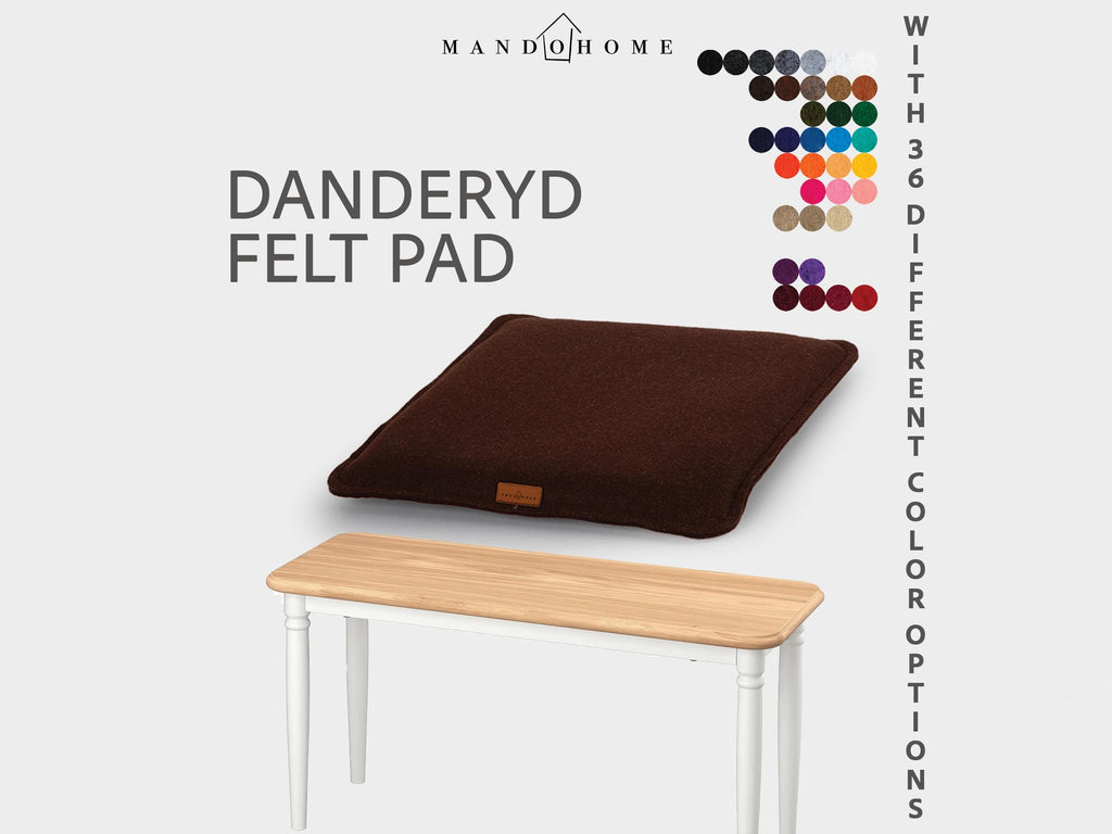 Danderyd Bench Felt Cushion | 2mm Double Felt Layers, 36 Colors, Non-Slip Option