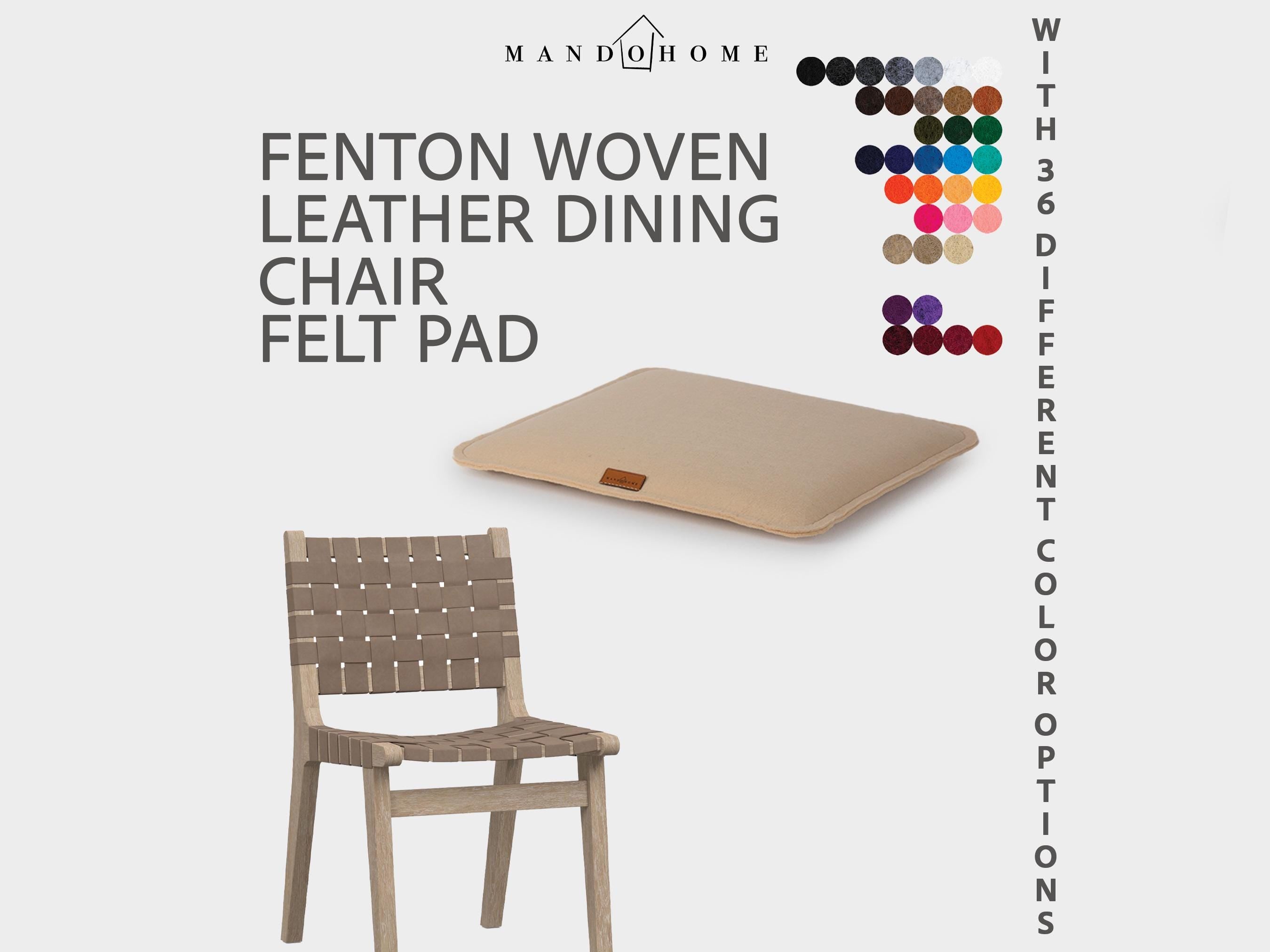 Fenton Woven Leather Dining Chair Felt Cushion