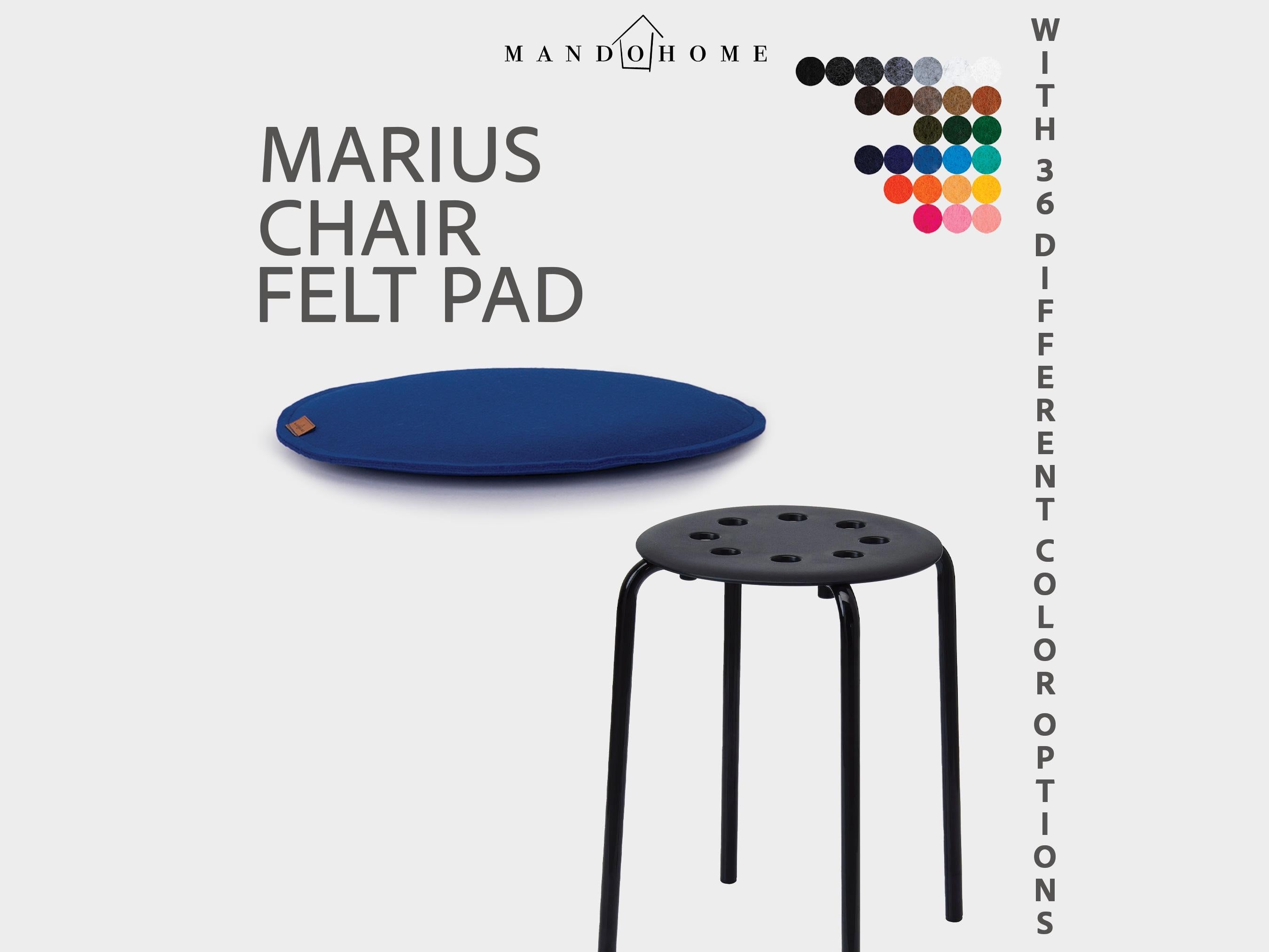 Marius Chair Cushion, Felt Seat Pad with 36 Color Options