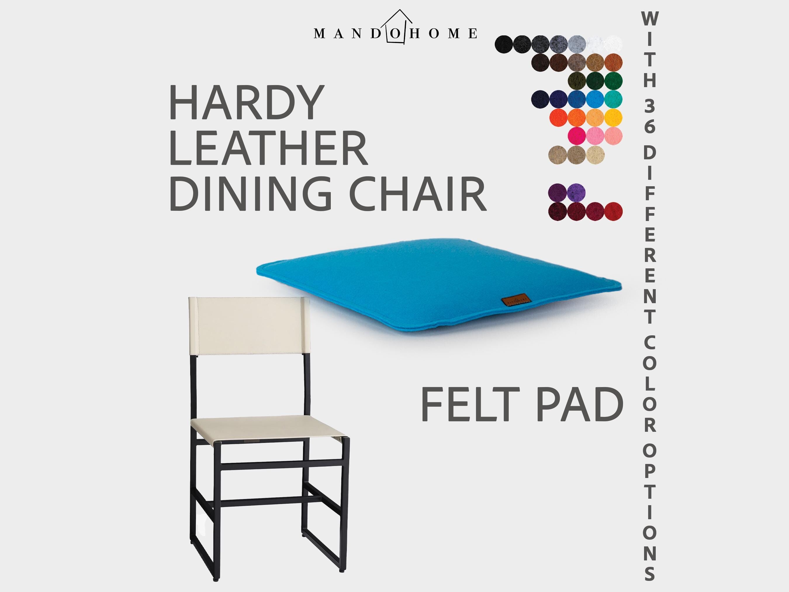 Hardy Leather Dining Chair Felt Cushion | 2mm Double Felt Layers, 36 Colors, Non-Slip Option
