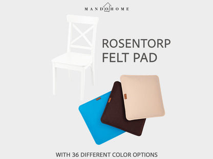 Rosentorp Chair Felt Cushion | 2mm Double Felt Layers, 36 Colors, Non-Slip Option