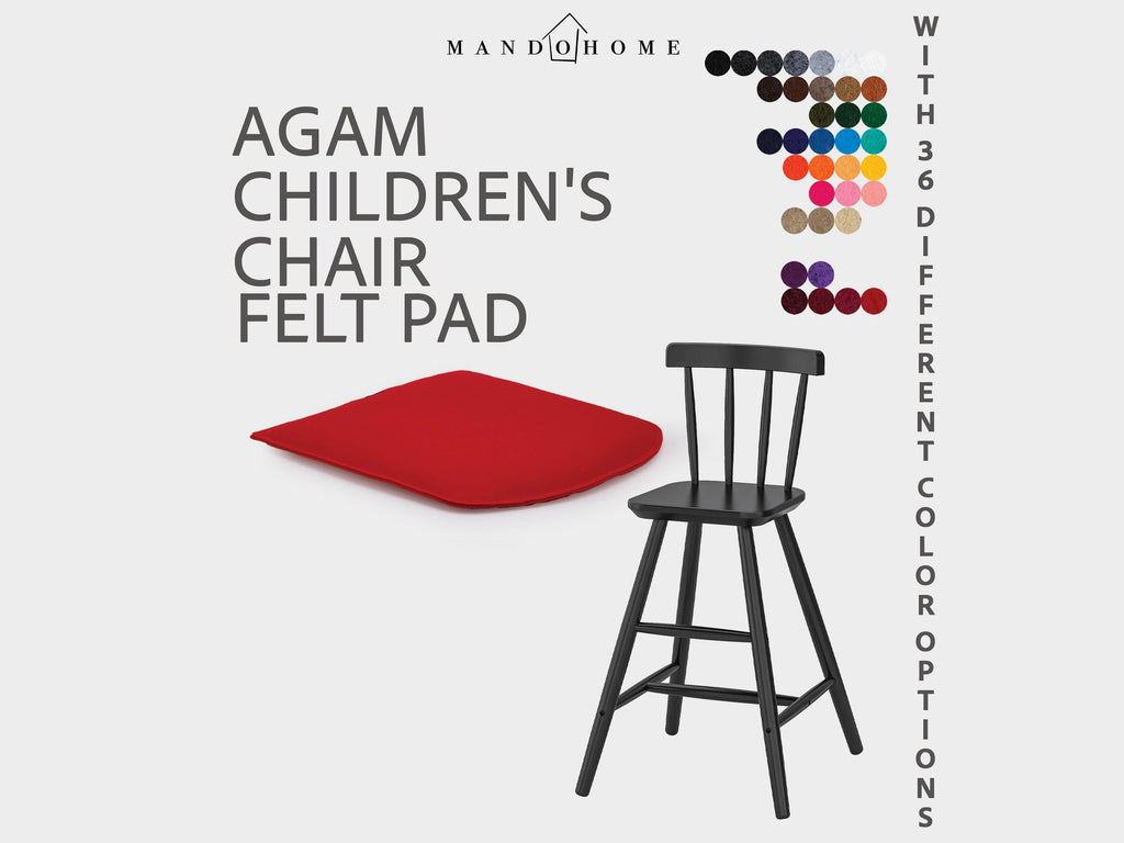 Agam Kids Chair Cushion, Felt Seat Pad with Non-Slip Option