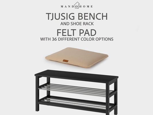 Felt Bench Cushion for Tjusig, Non-Slip Option, Custom Size Seat Pad