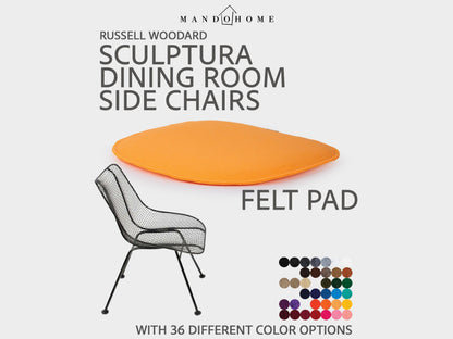 Sculptura Dining Chair Cushion, Felt Seat Pad with 36 Color Options, Russell Woodard