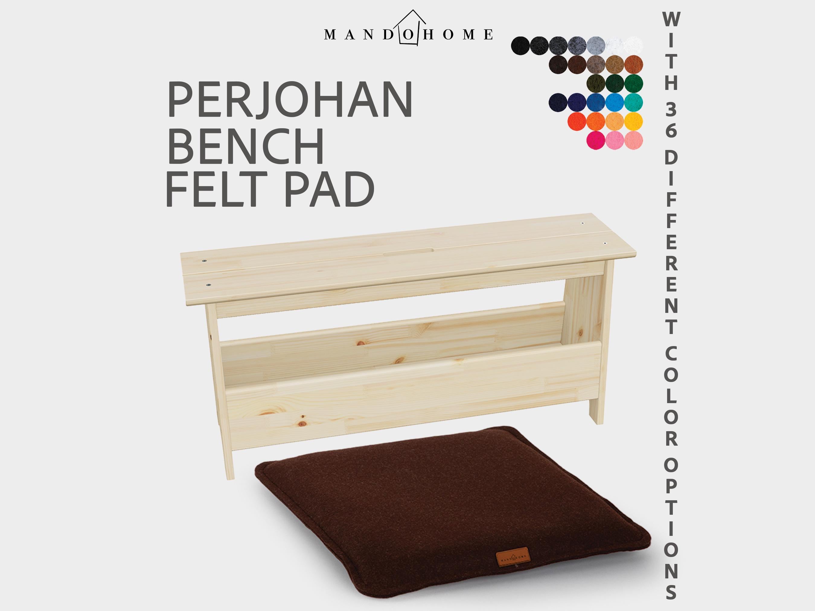 Perjohan Bench Cushion, Felt Seat Pad with 36 Color Options