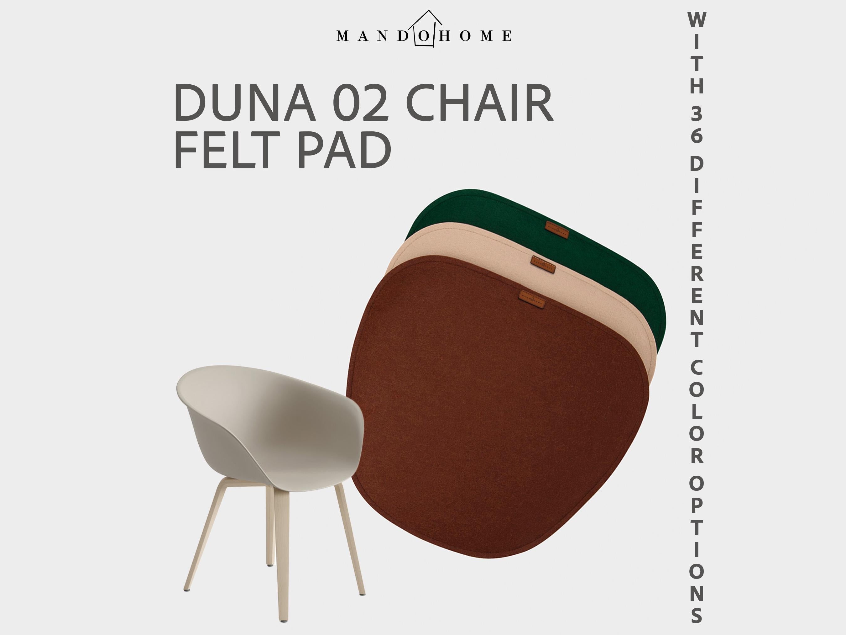 Felt Cushion for Duna 02 Chair, Non-Slip Option, Custom Size Seat Pad