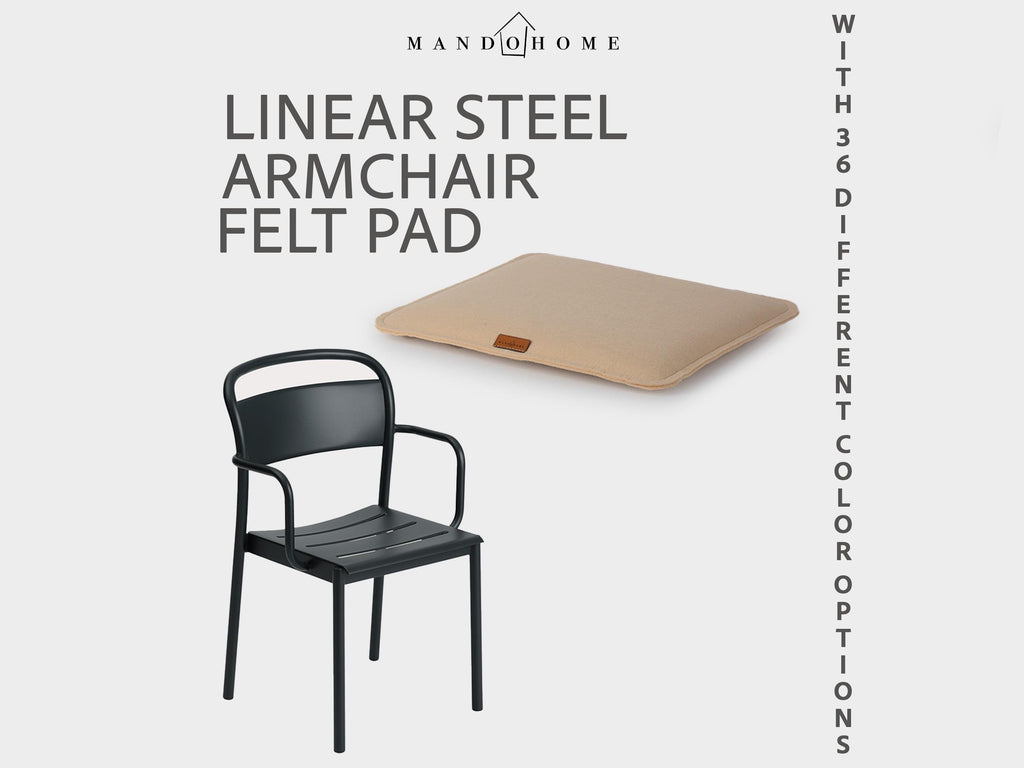 Felt Cushion for Linear Steel Armchair, Non-Slip Option, Custom Seat Pad