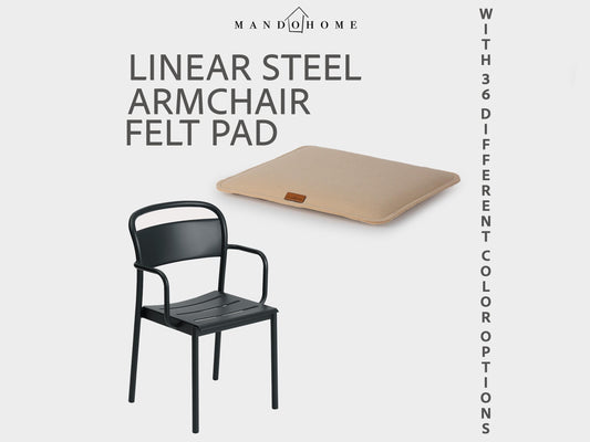 Felt Cushion for Linear Steel Armchair, Non-Slip Option, Custom Seat Pad