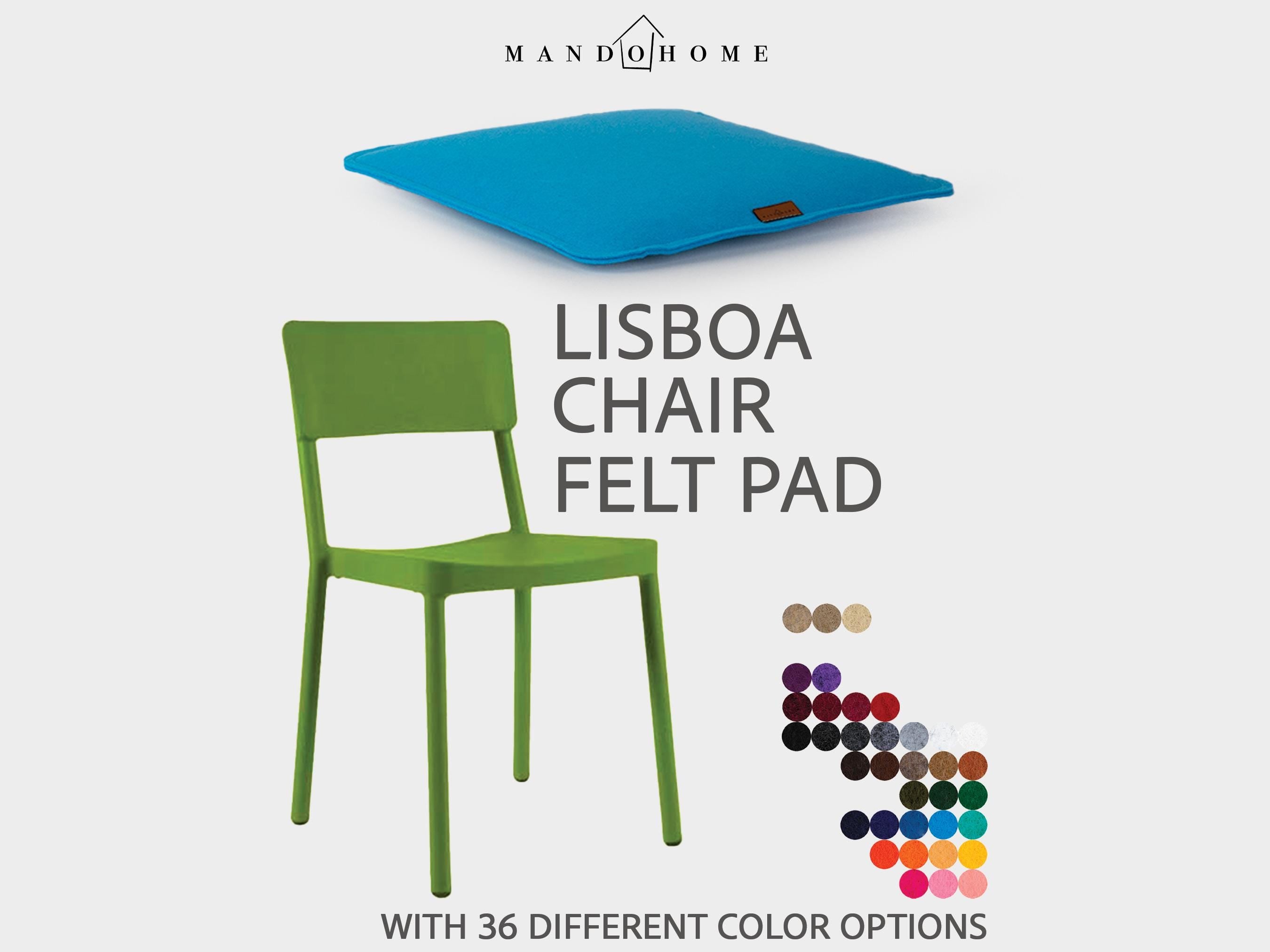 Lisboa Chair Cushion, Felt Seat Pad with 36 Color Options
