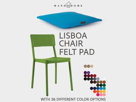 Lisboa Chair Cushion, Felt Seat Pad with 36 Color Options